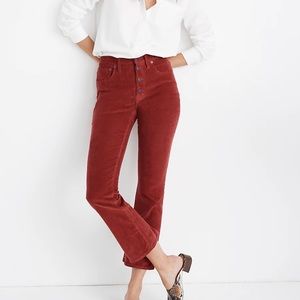 Madewell Tall Cali Demi-Boot Jeans: Corduroy Edition Size 28